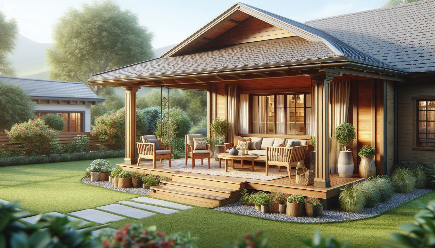 nhà gỗ phủ sơn ngoại thất UV