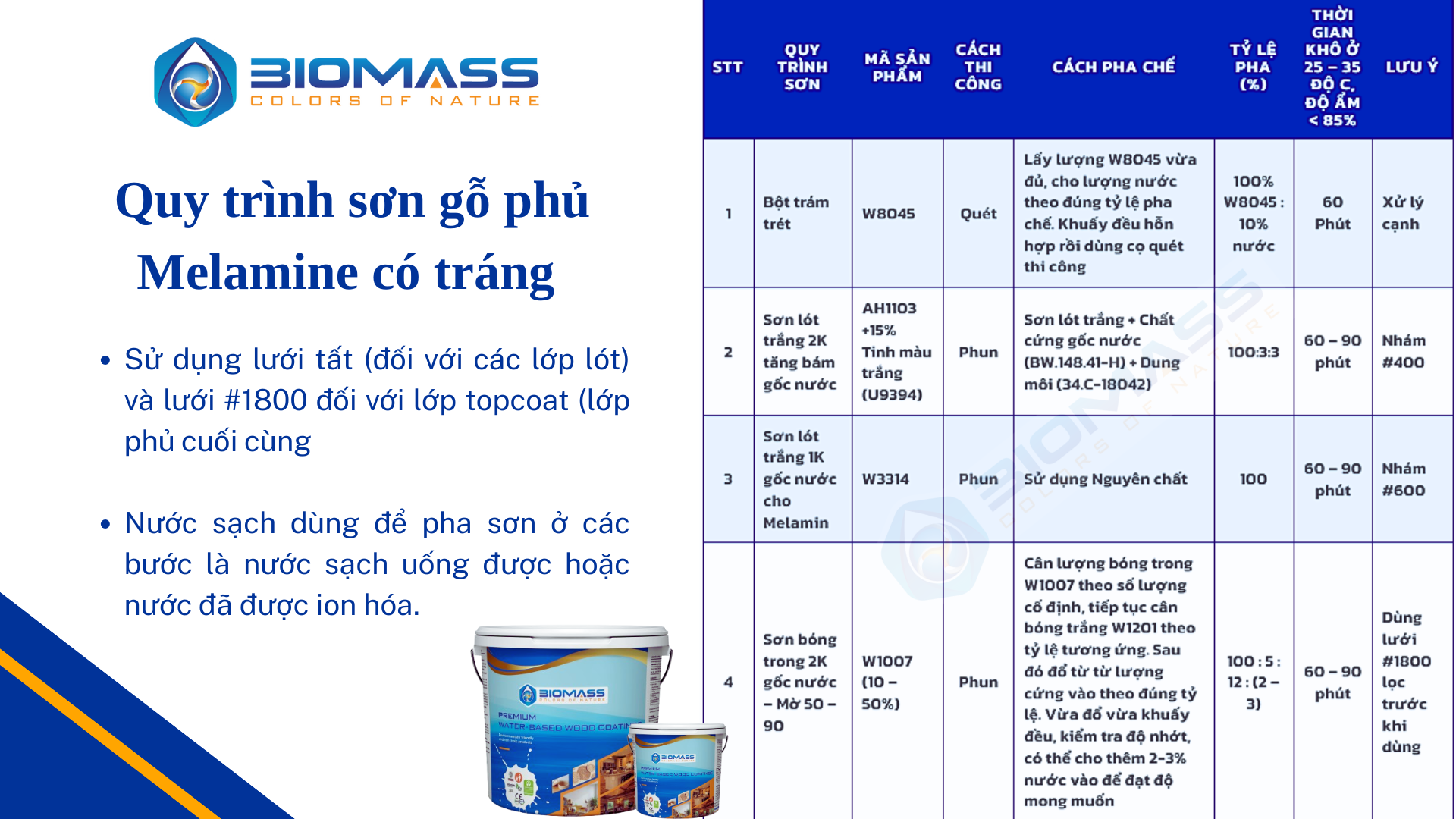 Quy trình sơn gỗ Biomass trắng có dùng sơn tăng bám cho gỗ công nghiệp
